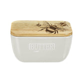 Selbrae House White Ceramic Butter Dish - Bee