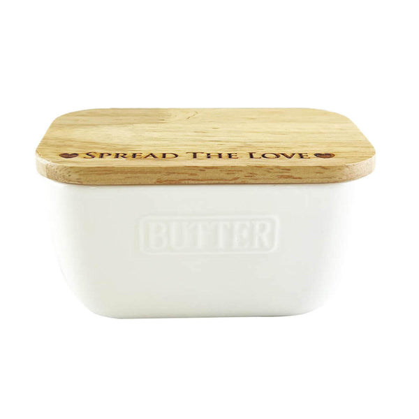 Selbrae House White Ceramic Butter Dish - Spread The Love