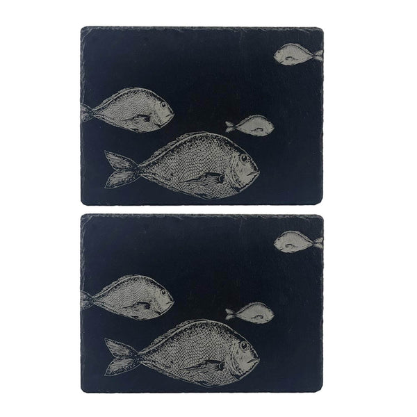 Selbrae House Set of 2 Slate Placemats - Fish Repeat