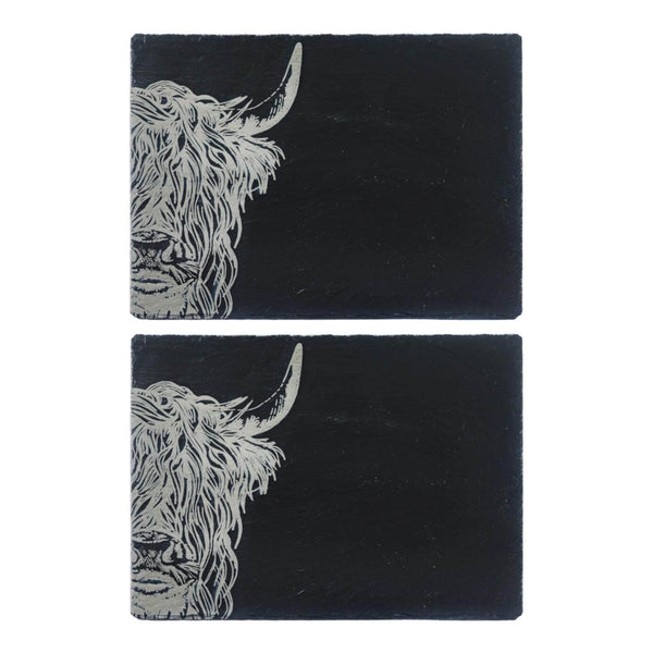 Selbrae House Set of 2 Slate Placemats - Highland Cow