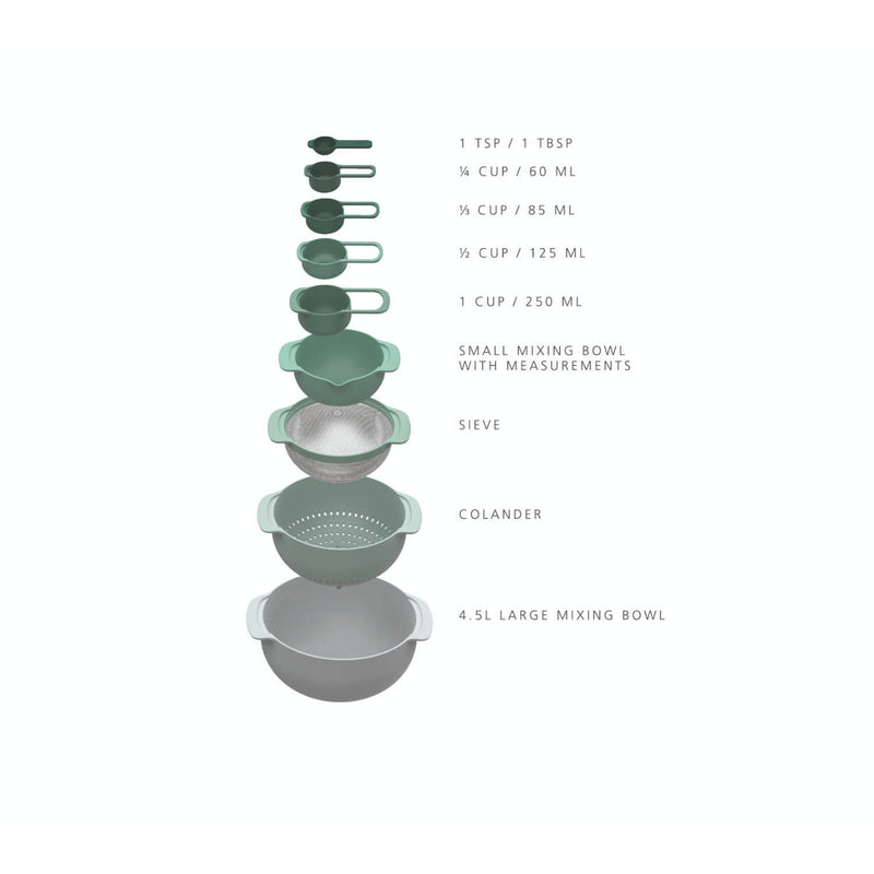 Joseph Joseph  Nest™ 9 Plus Editions Bowl Set - Sage Green