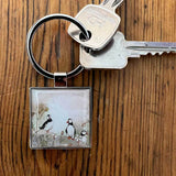 Alex Clark Keyring - Puffins And Sea Campion