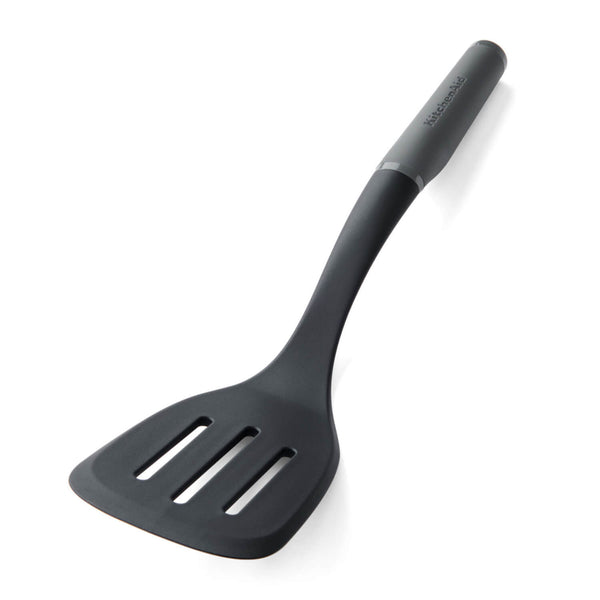 KitchenAid Soft Grip Slotted Turner - Charcoal Grey