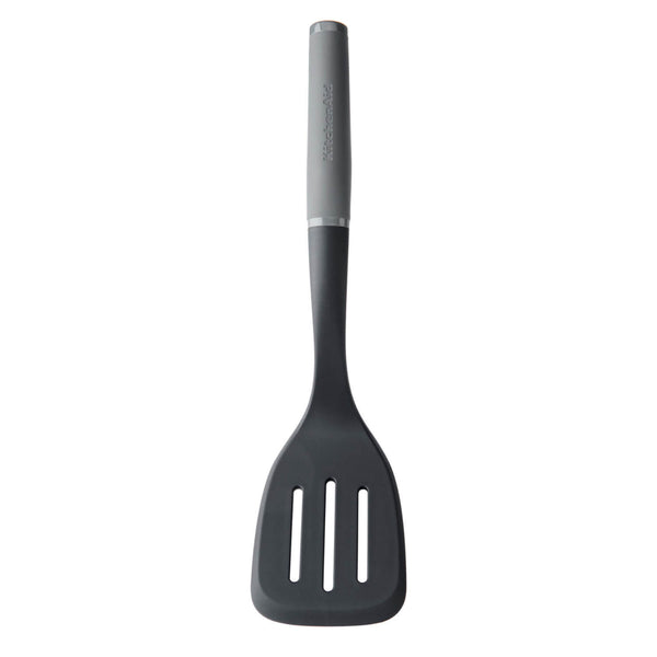 KitchenAid Soft Grip Slotted Turner - Charcoal Grey