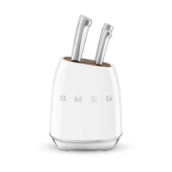 Smeg 50's Style Retro KBSF02 7-Piece Knife Block Set - White