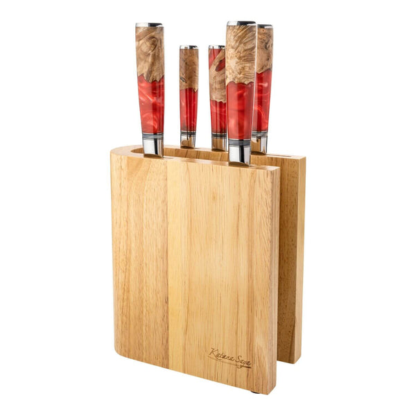 Katana Elements 6-Piece Knife Block Set - Volcanic Red