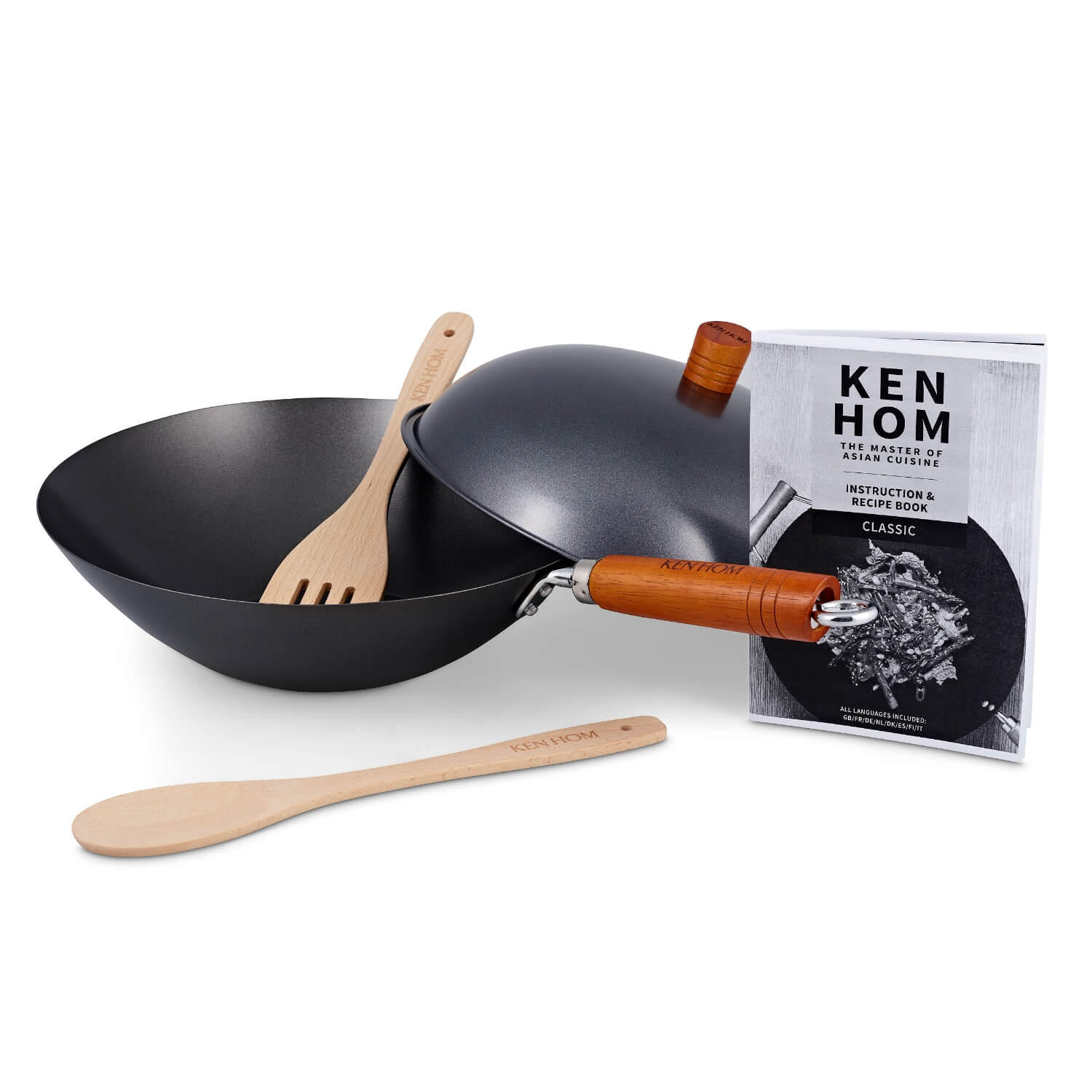 Buy Ken Hom | Classic 31cm 5-Piece Carbon Steel Non-Stick Wok Set ...