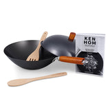 Ken Hom Classic 31cm 5-Piece Carbon Steel Non-Stick Wok Set