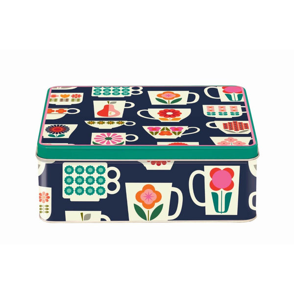 Kate Rhees Deep Rectangular Storage Tin - Tea Cup