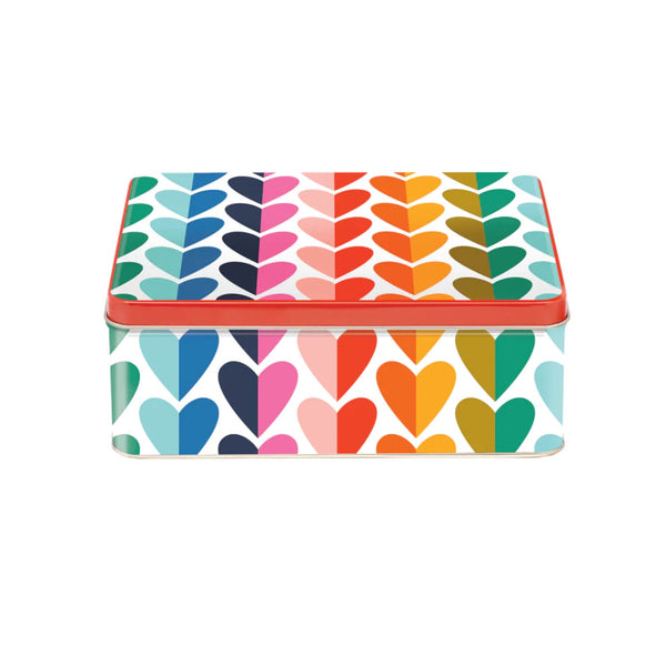 Kate Rhees Deep Rectangular Storage Tin - Hearts