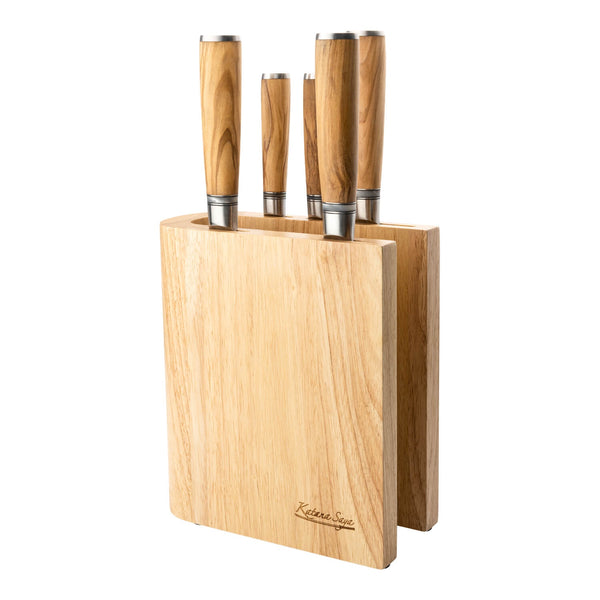 Katana Saya KSO-600/6B Olivewood 6-Piece Knife Block Set