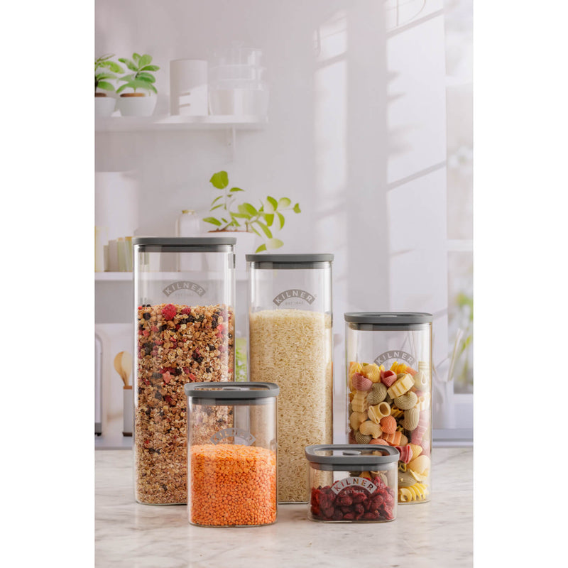 Kilner Fresh Storage Square Glass Jar - 1.5 Litre