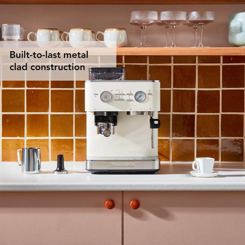 KitchenAid 5KES6551BPL Semi Automatic Espresso Machine with Burr Grinder - Porcelain