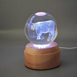 Inokoo Rotating 3D Crystal Globe Light - Highland Cow