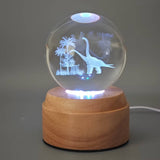 Inokoo Rotating 3D Crystal Globe Light - Brachiosaurus