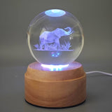 Inokoo Rotating 3D Crystal Globe Light - Elephant