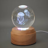 Inokoo Rotating 3D Crystal Globe Light - Jellyfish