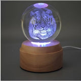 Inokoo Rotating 3D Crystal Rotating Globe Light - Tiger
