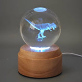 Inokoo Rotating 3D Crystal Globe Light - T-Rex