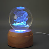 Inokoo Rotating 3D Crystal Globe Light - Wolf