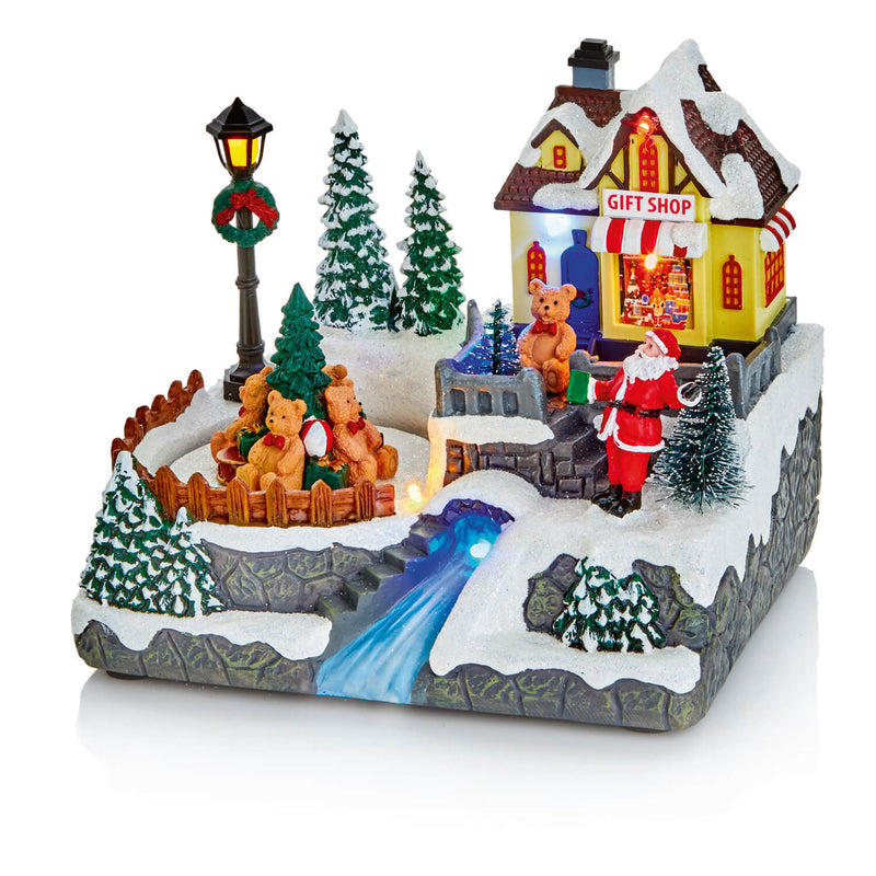 Premier Lit 19cm LED Animated Village With River - Assorted