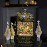 Premier 24cm Glitter Water Spinner - Lantern With Robins