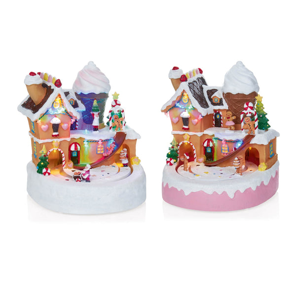 Premier Lit 20cm LED Gingerbread Cake House - Assorted