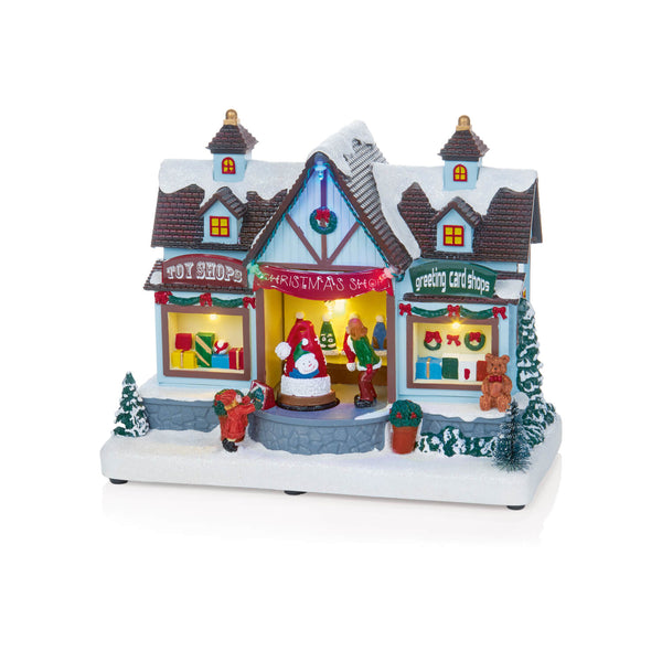 Premier Lit 25cm LED Christmas Shop Front - Assorted