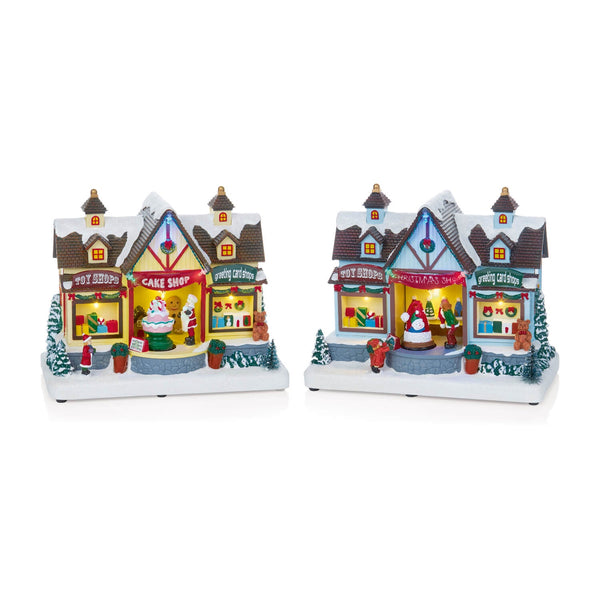 Premier Lit 25cm LED Christmas Shop Front - Assorted