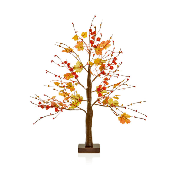 Premier 60cm Battery Operated LED Maple Leaf Table Top Tree Decoration - Warm White