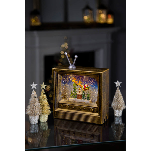 Premier Christmas 22cm Glitter Water Spinner - Antique Gold TV