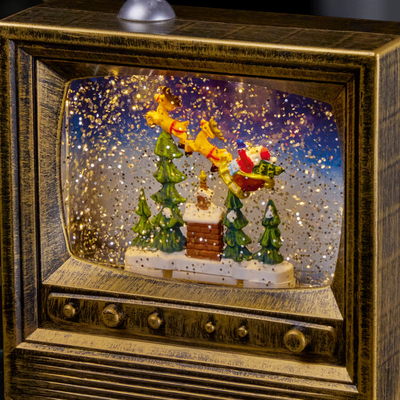Premier Christmas 22cm Glitter Water Spinner - Antique Gold TV