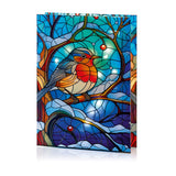 Premier 28cm x 21cm LED Stained Glass Decoration - Robin