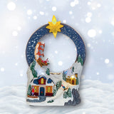 Premier 29cm LED Animated Winter Scene With Looping Santa - Blue