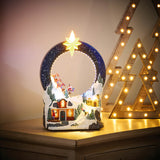 Premier 29cm LED Animated Winter Scene With Looping Santa - Blue