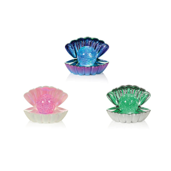 Premier Christmas 18cm Colour Changing Glitter Water Spinner - Clam Shell - Assorted Colours