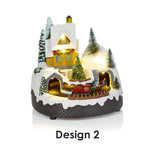 Premier Lit 16cm LED Animated Winter Scene With Train- Assorted