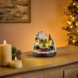 Premier Lit 16cm LED Animated Winter Scene With Train- Assorted