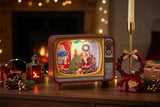 Premier 21cm Musical Glitter Water Spinner - Retro TV With Santa