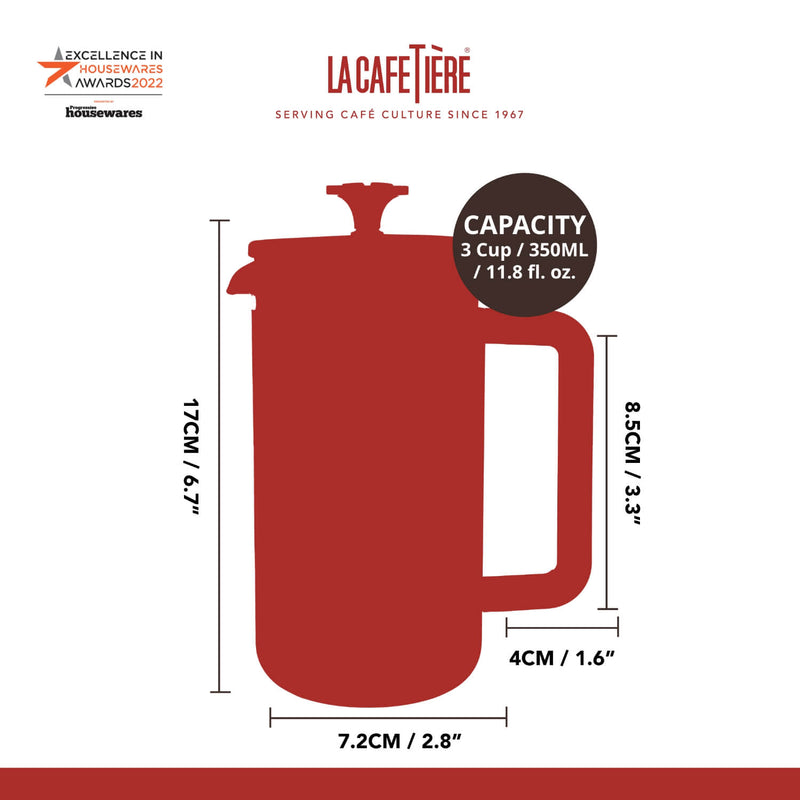 La Cafetiere Pisa 3-Cup Cafetiere - Copper