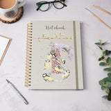 Wrendale Designs by Hannah Dale A4 Notebook - Bon Appetit - Blue Tits