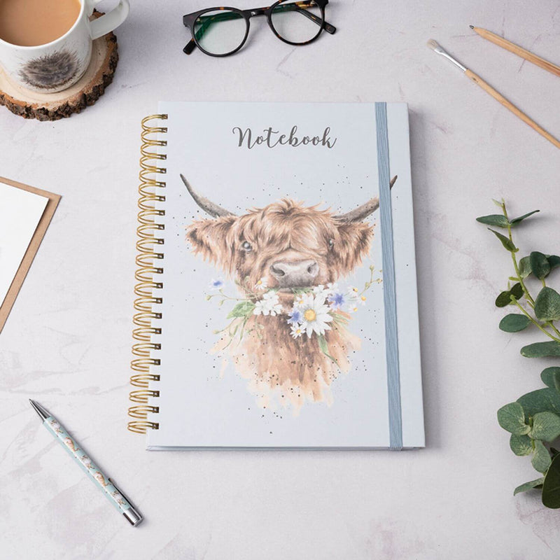 Wrendale Designs by Hannah Dale A4 Notebook - Daisy Coo - Highland Cow