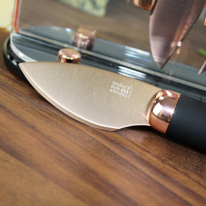 Taylor's Eye Witness Brooklyn Cheese Slate Board & Knife Set - Rose Gold