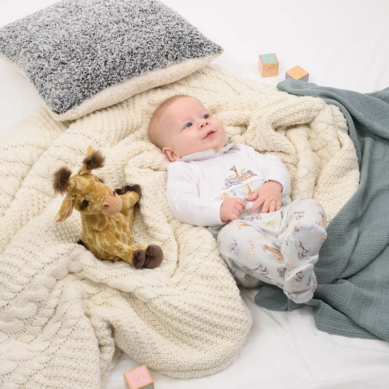 Wrendale Designs Little Wren Little Savannah Placement Printed Babygrow - 0-3 Months