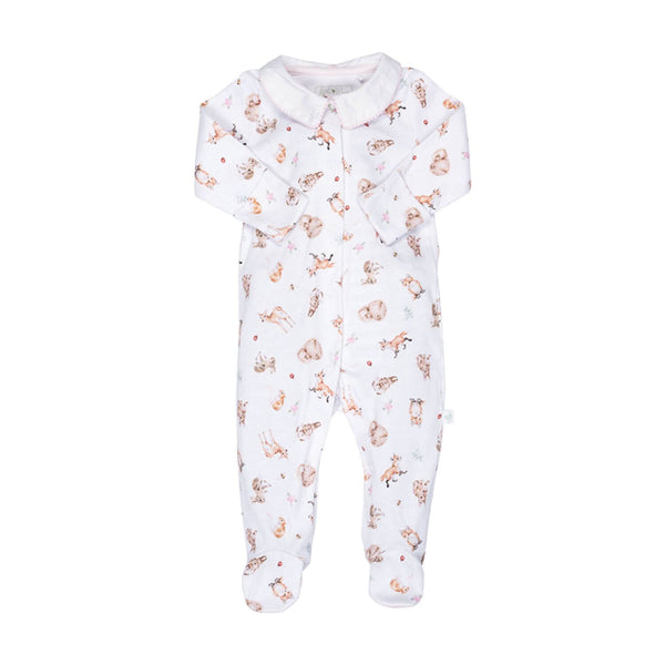 Wrendale Designs Little Wren Little Forest Printed Babygrow - 0-3 Months