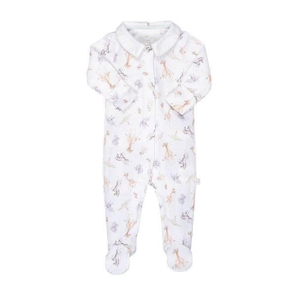 Wrendale Designs Little Wren Little Savannah Printed Babygrow - 3-6 Months