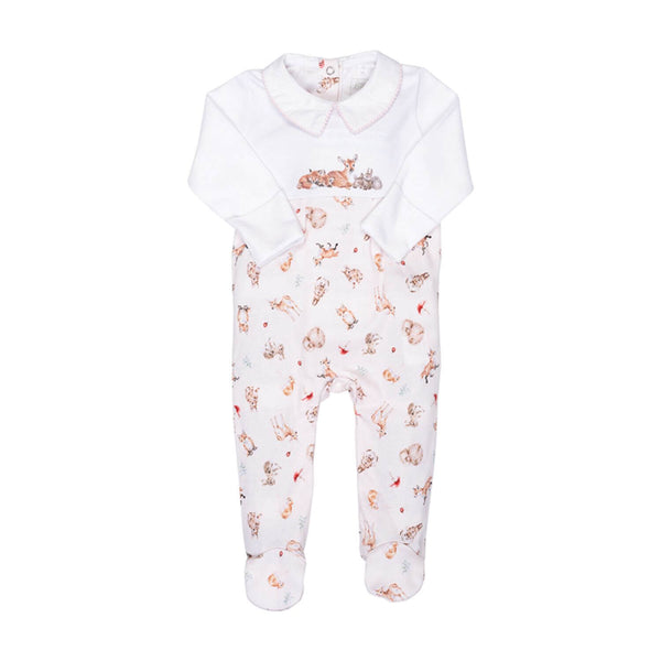 Wrendale Designs Little Wren Little Forest Placement Printed Babygrow - 0-3 Months