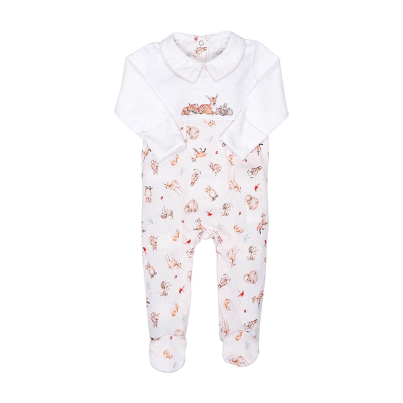 Wrendale Designs Little Wren Little Forest Placement Printed Babygrow - 0-3 Months