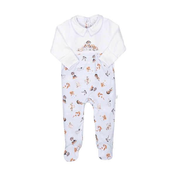 Wrendale Designs Little Wren Little Paws Placement Printed Babygrow - 3-6 Months
