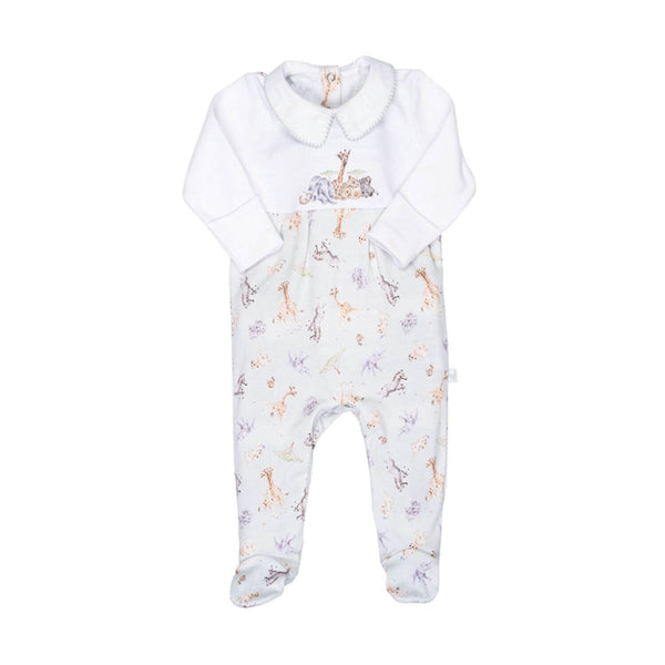 Wrendale Designs Little Wren Little Savannah Placement Printed Babygrow - 0-3 Months